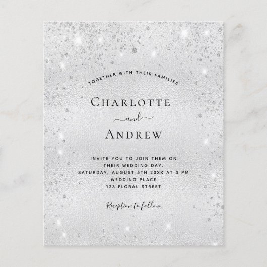 銀グリッター金エレガント属ソーシャルメディ結婚ア (正面)