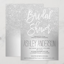 銀グリッター金グラデーション属ブライダルシャワー 招待状