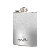 銀グリッター金グラデーション属箔モノグラム フラスク (左)