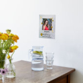 銀グリッター金ゴールドバルーンハッピーバースデー 箔ポスター (レイダウン (キッチン))