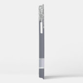 銀グリッター金属モノグラムエレガントモダン Case-Mate iPhoneケース (裏面 / 右)