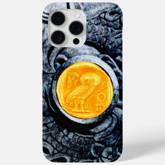 銀グリフォン付きアンティークフクロウ金ゴールドシン Case-Mate iPhoneケース (裏面)