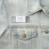 銀グレーエレガントブラシ仕上げ金属事業 名札 (インサイチュ)