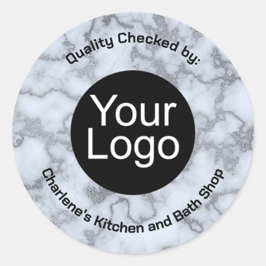 銀グレーフェイク大理石 ラウンドシール (正面)