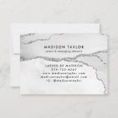 銀グレーフェミニングリッター大理石アゲートモノグラム 招待状 (裏面)