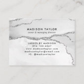 銀グレーモダングリッター大理石アゲートモノグラム 名刺 (裏面)