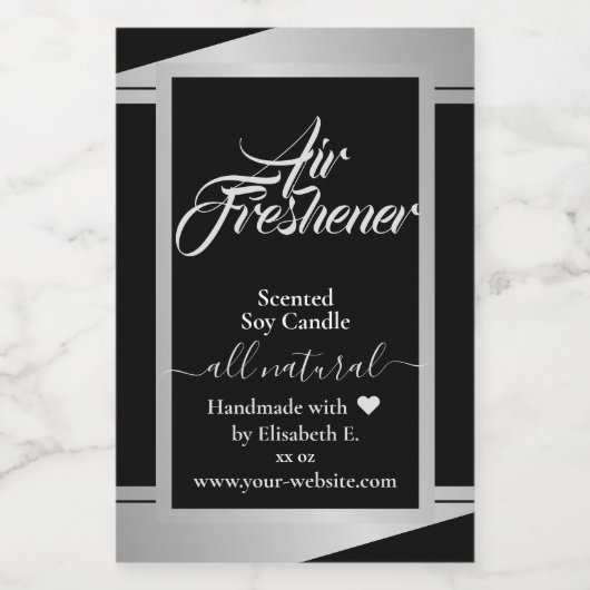 銀グレーモダン製品キャンドル包装ラベル フードラベル (シングルラベル)