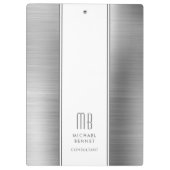 銀グレーモノグラムのブラシ仕上げ金属事業 クリップボード (裏面)