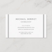 銀グレーモノグラムの金属箔コンサルタント 名刺 (裏面)