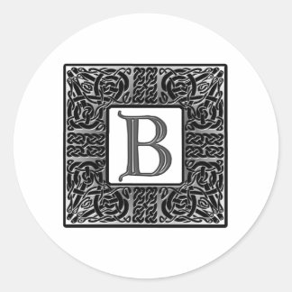 銀ケルト語「B」モノグラム ラウンドシール