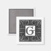 銀ケルト語「G」モノグラム マグネット (正面/裏面)