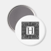 銀ケルト語「H」モノグラム マグネット (正面/裏面)