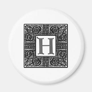 銀ケルト語「H」モノグラム マグネット