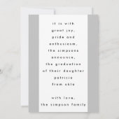 銀コンテンポラリーはっきりした灰色フォイルGRAD写真 案内状 (裏面)