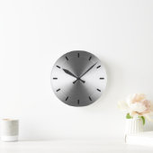 銀コンテンポラリー放射パターン ラウンド壁時計 (ホーム)
