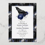 銀ゴシックフローラ結婚箔招待状 箔招待状<br><div class="desc">ブラックとシルバーのゴシックフローラ結婚式招待状は、イベント仕様に合わせてカスタマイズ可能。</div>