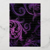 銀ゴシックフローラ結婚箔招待状 箔招待状 (裏面)