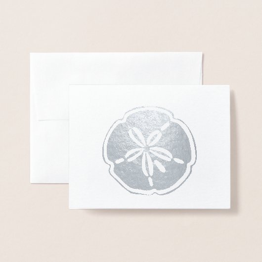 銀サンドドル 箔カード (封筒付き正面)