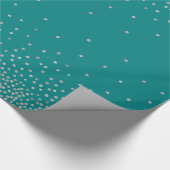 銀シンプル紙吹雪オーバティール(緑がかった色)フェスティバル ラッピングペーパー (角)