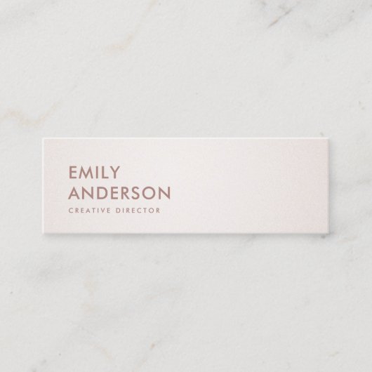 銀シンプル銀ミニマル赤面ピンクローズ金ゴールド スキニー名刺 (正面)