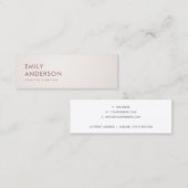 銀シンプル銀ミニマル赤面ピンクローズ金ゴールド スキニー名刺 (正面/裏面)