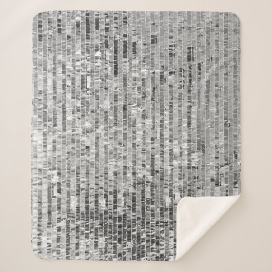 銀シークインのシームレスパターン シェルパブランケット (正面)