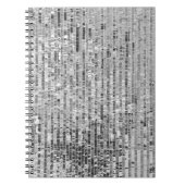 銀シークインのシームレスパターン ノートブック (正面)