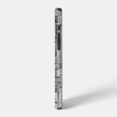 銀シークインのシームレスパターン iPhoneケース (左側面)