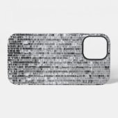 銀シークインのシームレスパターン iPhoneケース (裏面横)