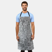 銀シークインシームレスパターン エプロン (着用した状態)