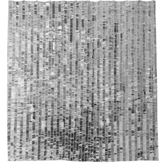 銀シークインシームレスパターン シャワーカーテン (正面)