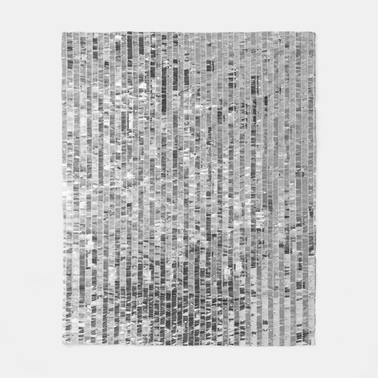 銀シークインシームレスパターン フリースブランケット (正面)