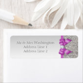 銀シークインフェイクズ放射オーキッドボウとダイヤモンド ラベル (インサイチュ)