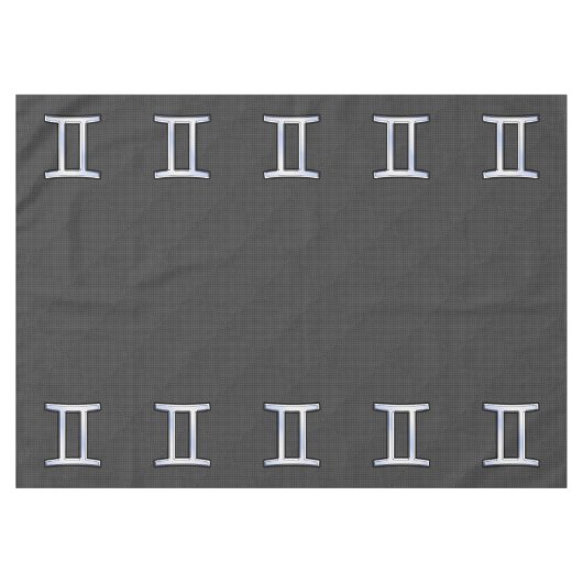 銀ジェミニサインオンチャコールカーボンファイバープリント テーブルクロス (正面(横))