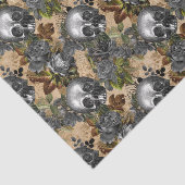 銀スカルとバラパターン 薄葉紙 (詳細)