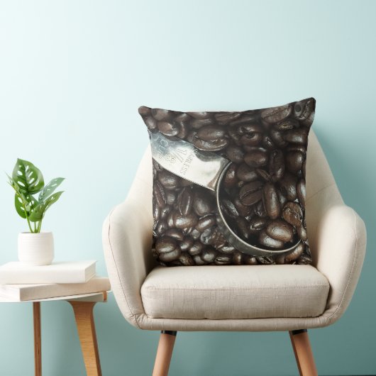 銀スコップ写真付き焙煎コーヒー豆 クッション (椅子)
