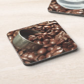 銀スコップ写真付き焙煎コーヒー豆 コースター (左側)