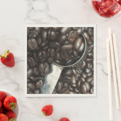 銀スコップ写真付き焙煎コーヒー豆 スタンダードランチョンナプキン (インサイチュ)