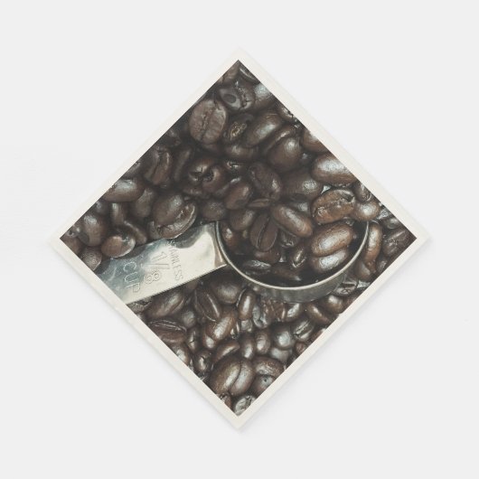銀スコップ写真付き焙煎コーヒー豆 スタンダードランチョンナプキン (角)