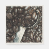 銀スコップ写真付き焙煎コーヒー豆 スタンダードランチョンナプキン (正面)