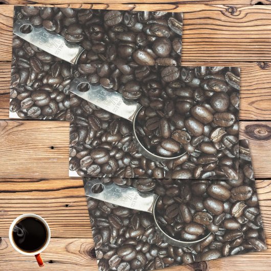 銀スコップ写真付き焙煎コーヒー豆 薄葉紙