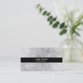 銀スタイリッシュと黒のモダントレンディー 名刺 (スタンド正面)