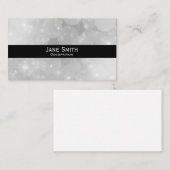 銀スタイリッシュと黒のモダントレンディー 名刺 (正面/裏面)