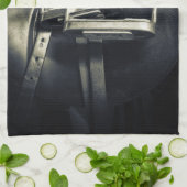 銀スタイリッシュのスターラップオンイングリッシュライディングサドル キッチンタオル (折り畳み)