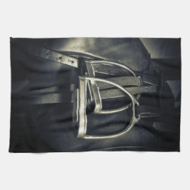 銀スタイリッシュのスターラップオンイングリッシュライディングサドル キッチンタオル