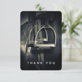 銀スタイリッシュのスターラップオンイングリッシュライディングサドル サンキューカード (スタンド正面)