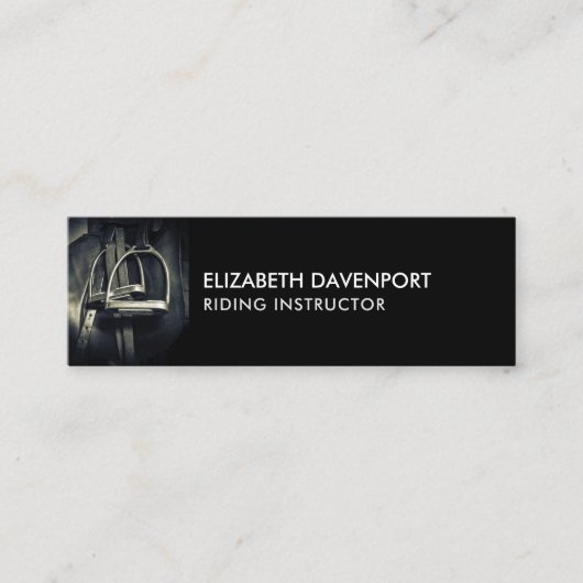 銀スタイリッシュのスターラップオンイングリッシュライディングサドル スキニー名刺 (正面)