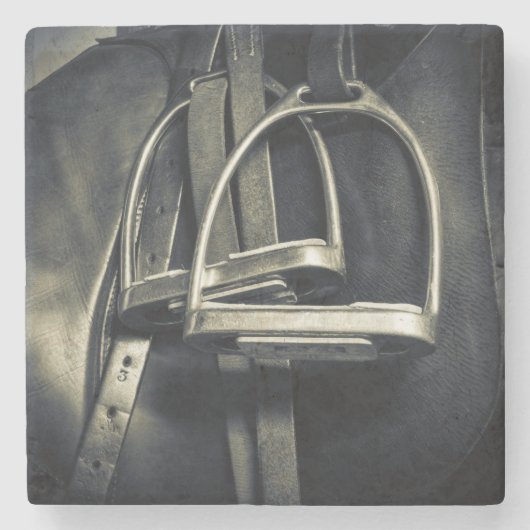 銀スタイリッシュのスターラップオンイングリッシュライディングサドル ストーンコースター (正面)