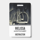 銀スタイリッシュのスターラップオンイングリッシュライディングサドル バッジ (Back)