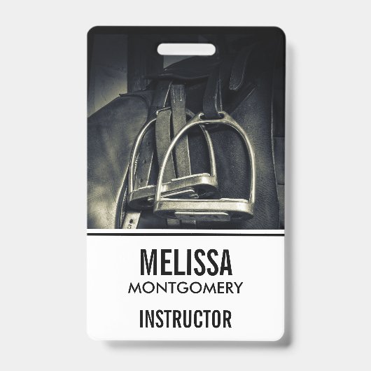 銀スタイリッシュのスターラップオンイングリッシュライディングサドル バッジ (Front)